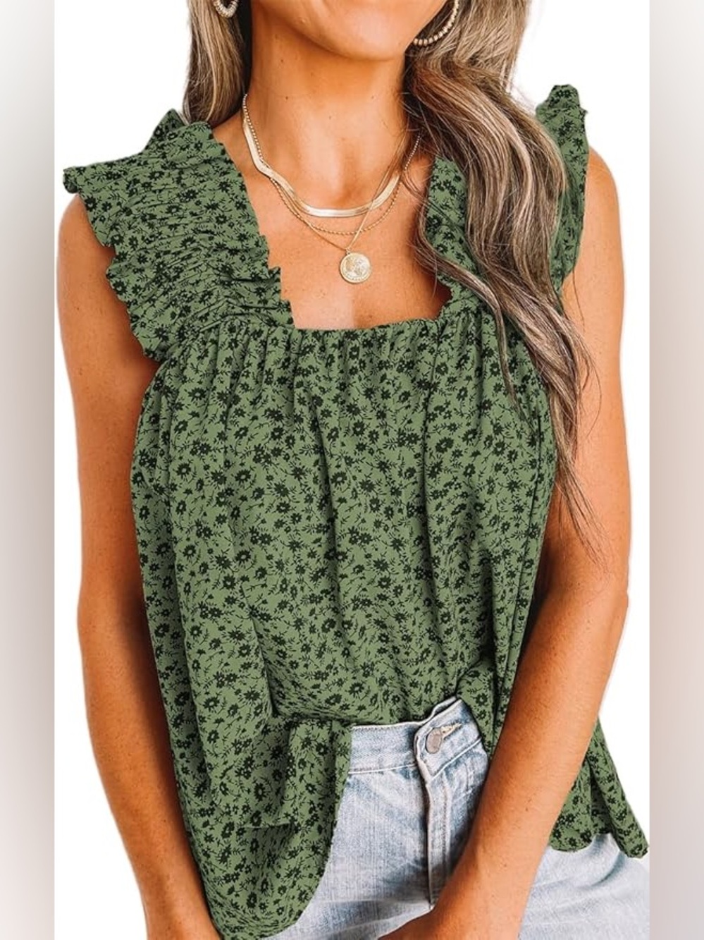 PrettyGarden Boho Floral Tank Top